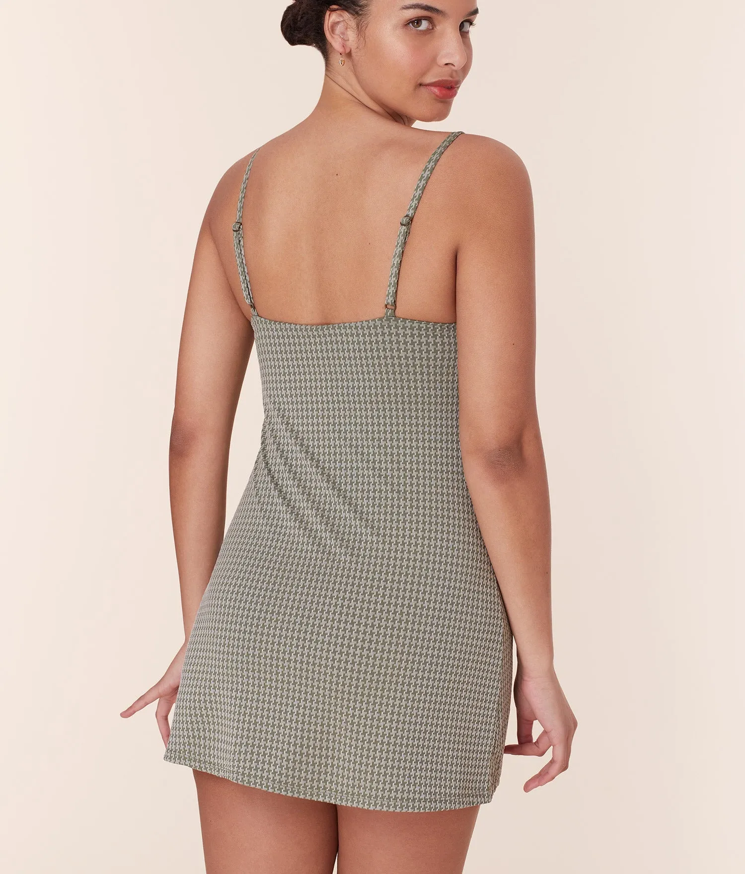 The Amalfi Swim Dress - Houndstooth - Seagrass - Classic