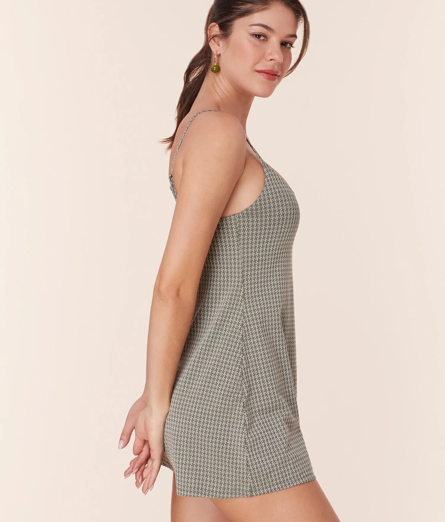 The Amalfi Swim Dress - Houndstooth - Seagrass - Classic
