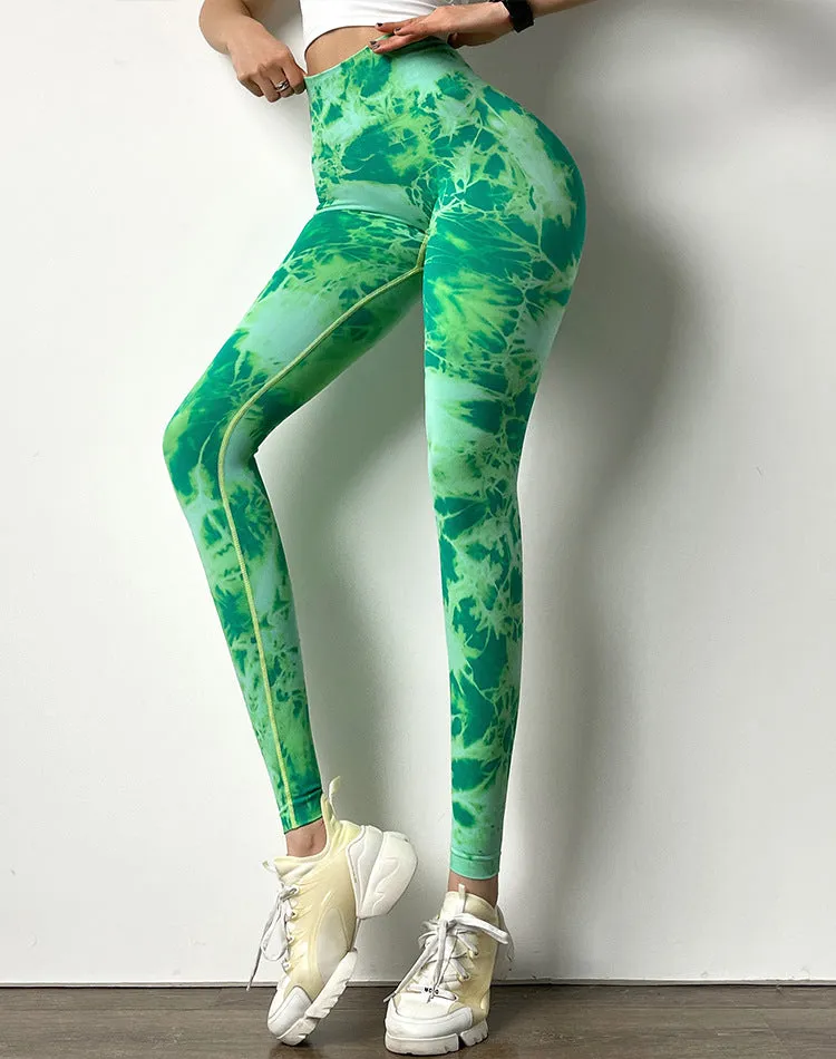Tie Dye Vibes High Waist Yoga Leggings