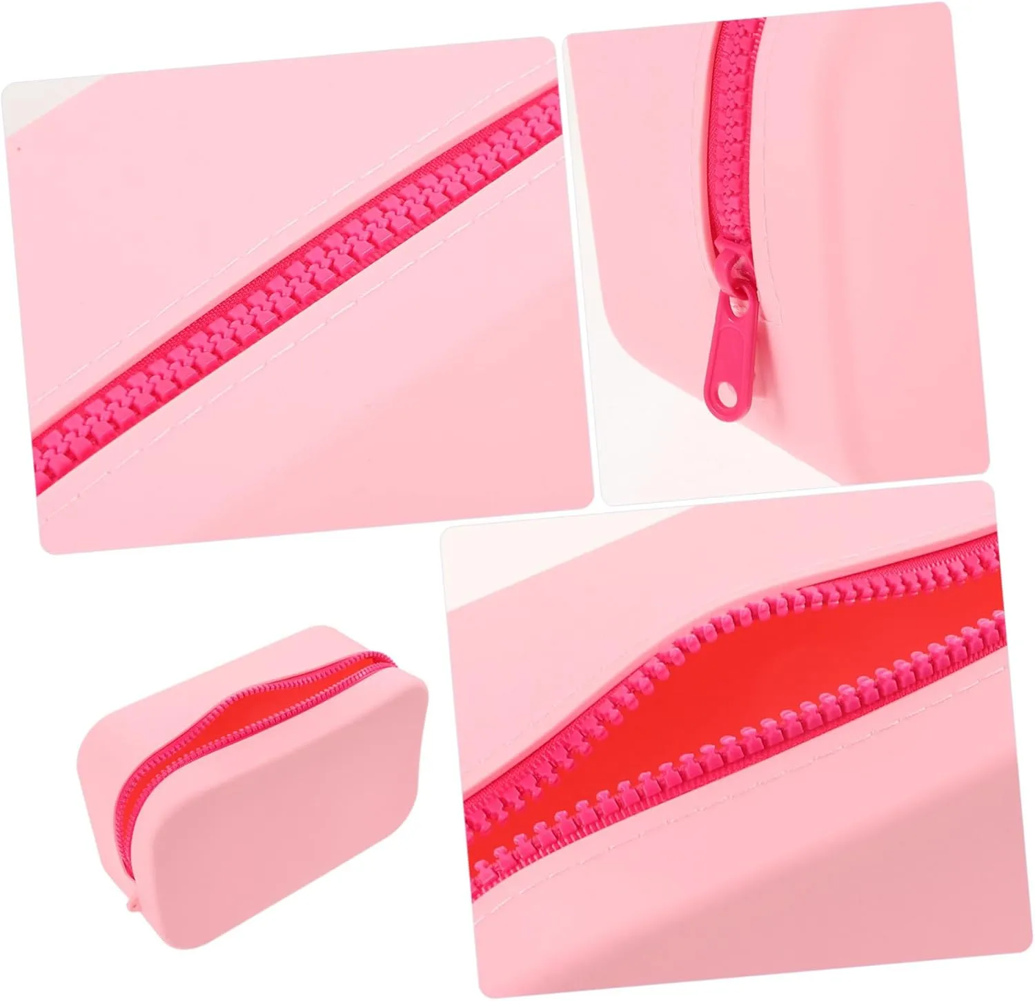 Toiletry Bag Transparent Makeup Bag Mirror Zipper Large Capacity Silicone Travel Pouch for Women