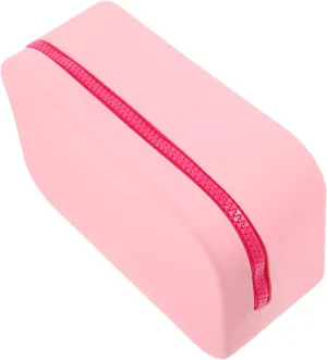 Toiletry Bag Transparent Makeup Bag Mirror Zipper Large Capacity Silicone Travel Pouch for Women