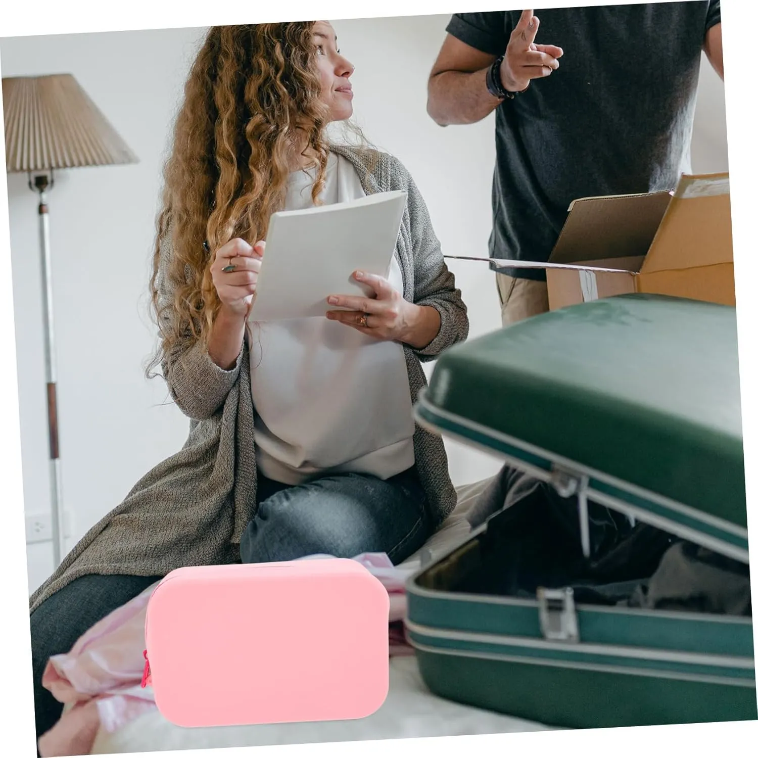 Toiletry Bag Transparent Makeup Bag Mirror Zipper Large Capacity Silicone Travel Pouch for Women