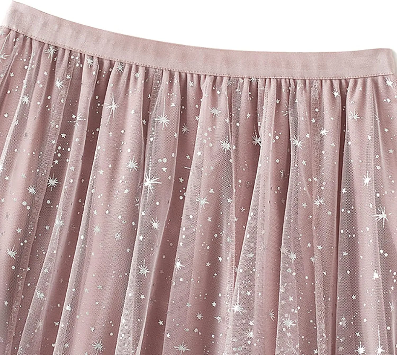 Tulle Skirt for Women Dressy Flowy High Waist Pleated Swing A-Line Skirts Summer Cute Mesh Irregular Hem Midi Skirts