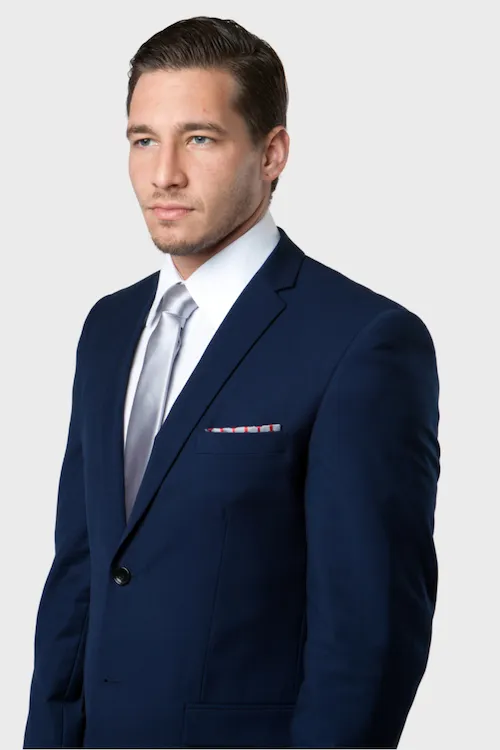 Two Button Navy Blue Slim Fit Suit