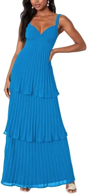 V Neck Pleated Bridesmaid Dresses Tiered Ruffle Chiffon Prom Dresses A line Backless Long Party Dress