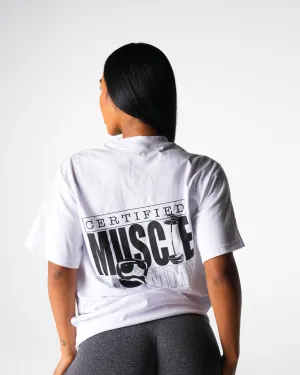 White Muscle Mommy Graphic Tee