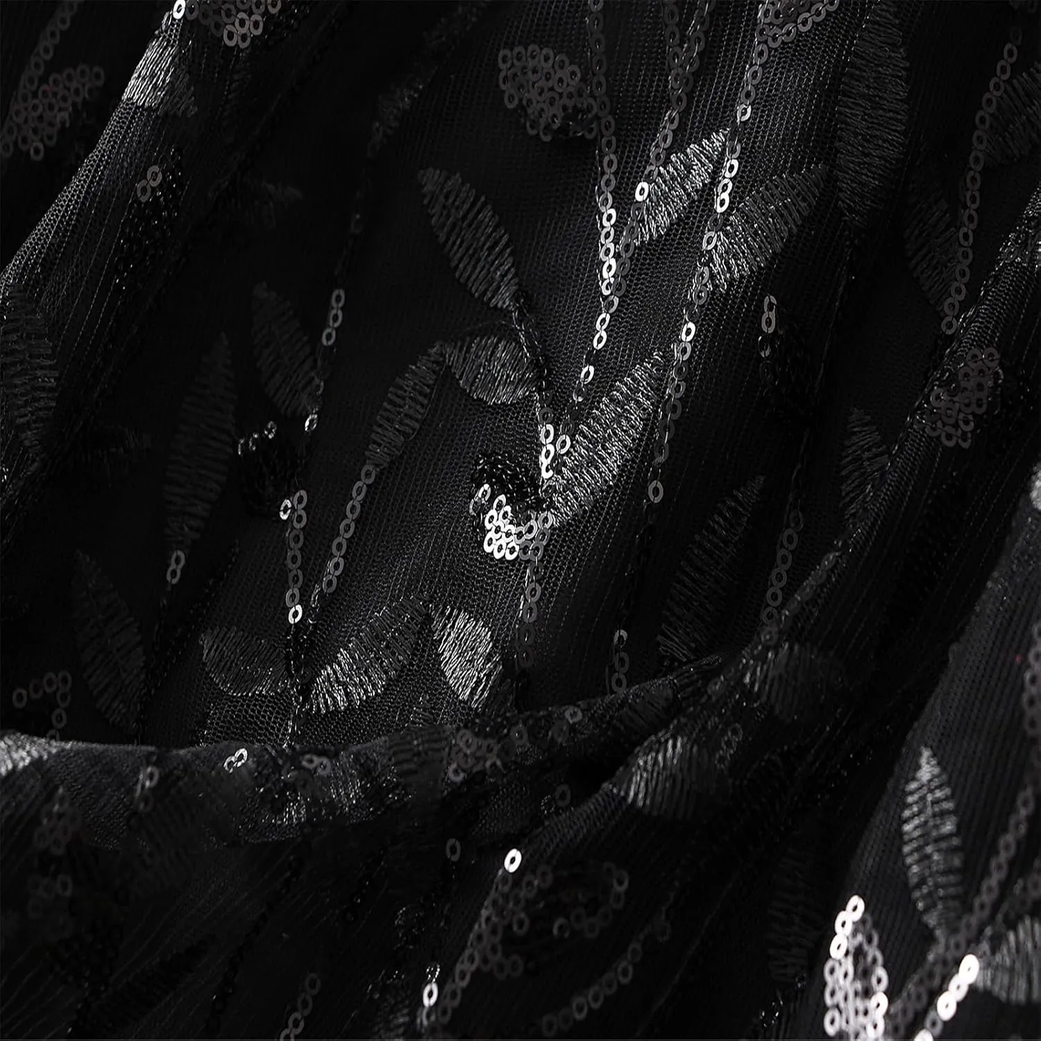 Women's 3D Floral Butterfly Embroidery Tulle Skirts Layered Elastic High Waist Tutu Midi Pleated Mesh A-Line Skirt