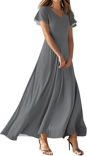 Womens Casual Dresses Maternity Ruffle Solid Funny Daily Wear Swing Tea Party Dresses That Hide Tummy Bulge