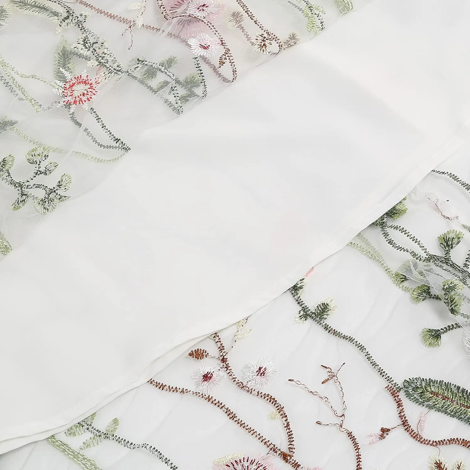 Women's Retro 50s Vintage 1950s Floral Tulle Embroidery Flared A-Line Pleated Midi Skirts