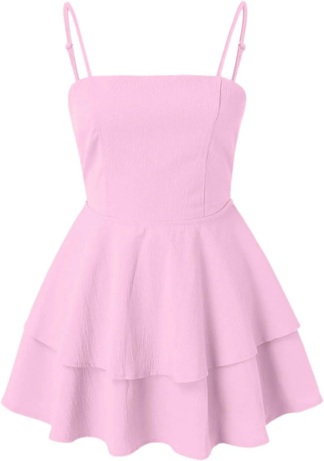 Womens Summer Sleeveless Mini Dress Sexy Backless Spaghetti Strap Ruffle Beach Dresses Trendy Casual A Line Dress
