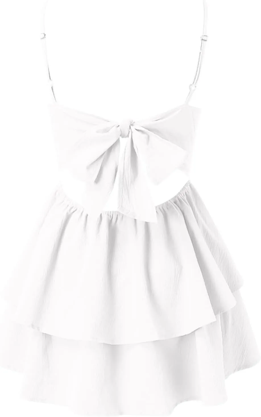 Womens Summer Sleeveless Mini Dress Sexy Backless Spaghetti Strap Ruffle Beach Dresses Trendy Casual A Line Dress