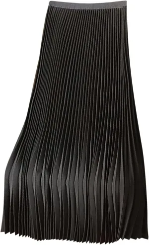 XUNRYAN Skirts for Women High Elastic Waist Pleated Shimmer Midi Skirt Flowy Swing A-line Skirts Fashion Clothes