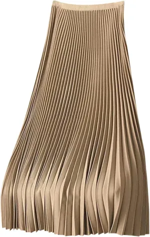 XUNRYAN Skirts for Women High Elastic Waist Pleated Shimmer Midi Skirt Flowy Swing A-line Skirts Fashion Clothes