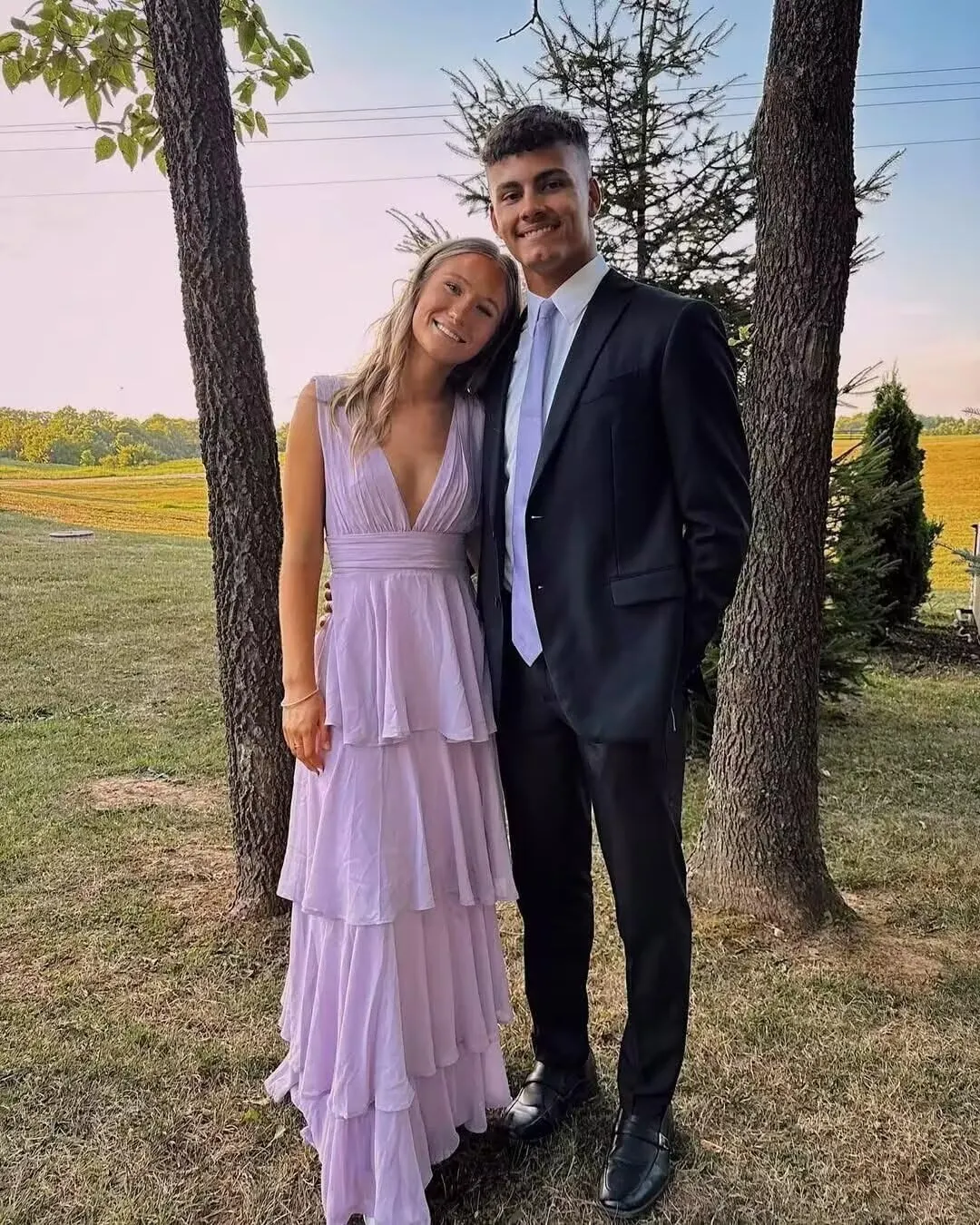 YAUTKA Tiered Bridesmaids Dresses for Women 2025 V Neck Long Chiffon Ruffle A Line Formal Prom Gowns Sleeveless